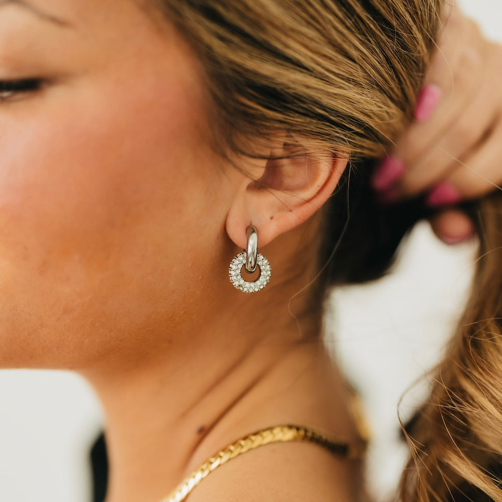 Ivy Interlock Hoop Earring - WATERPROOF-Presales-Dear Me Southern Boutique, located in DeRidder, Louisiana