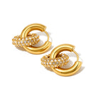 Ivy Interlock Hoop Earring - WATERPROOF-Presales-Dear Me Southern Boutique, located in DeRidder, Louisiana