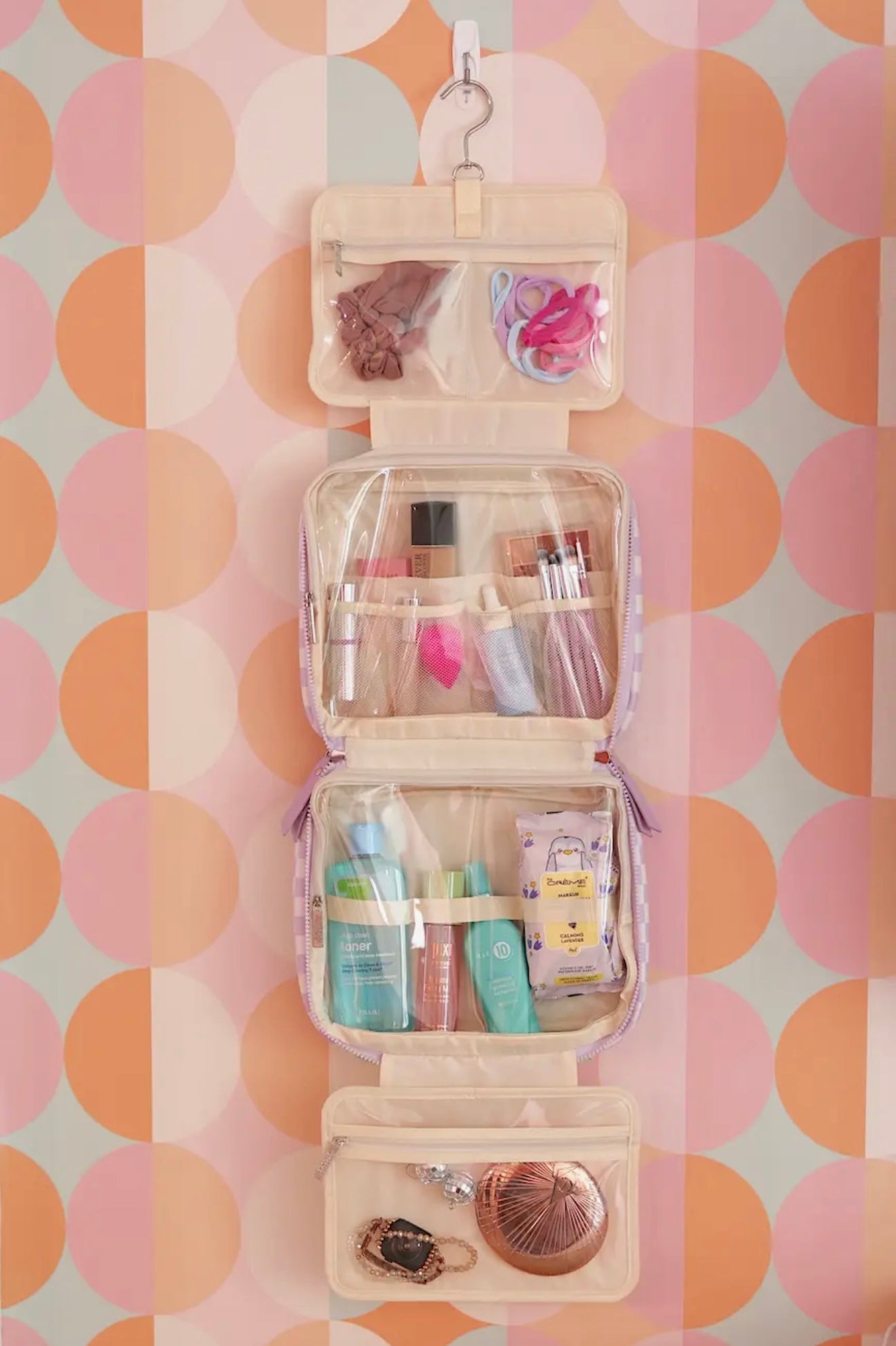 Jadelynn Brooke Hanging Organizer- Daydream Checkered-Travel Bag-Dear Me Southern Boutique, located in DeRidder, Louisiana