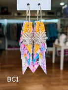 Jak Sprat BOO-jee Collection: Charmed Fabulous Feather Dangles-Jewelry - Earrings-Dear Me Southern Boutique, located in DeRidder, Louisiana