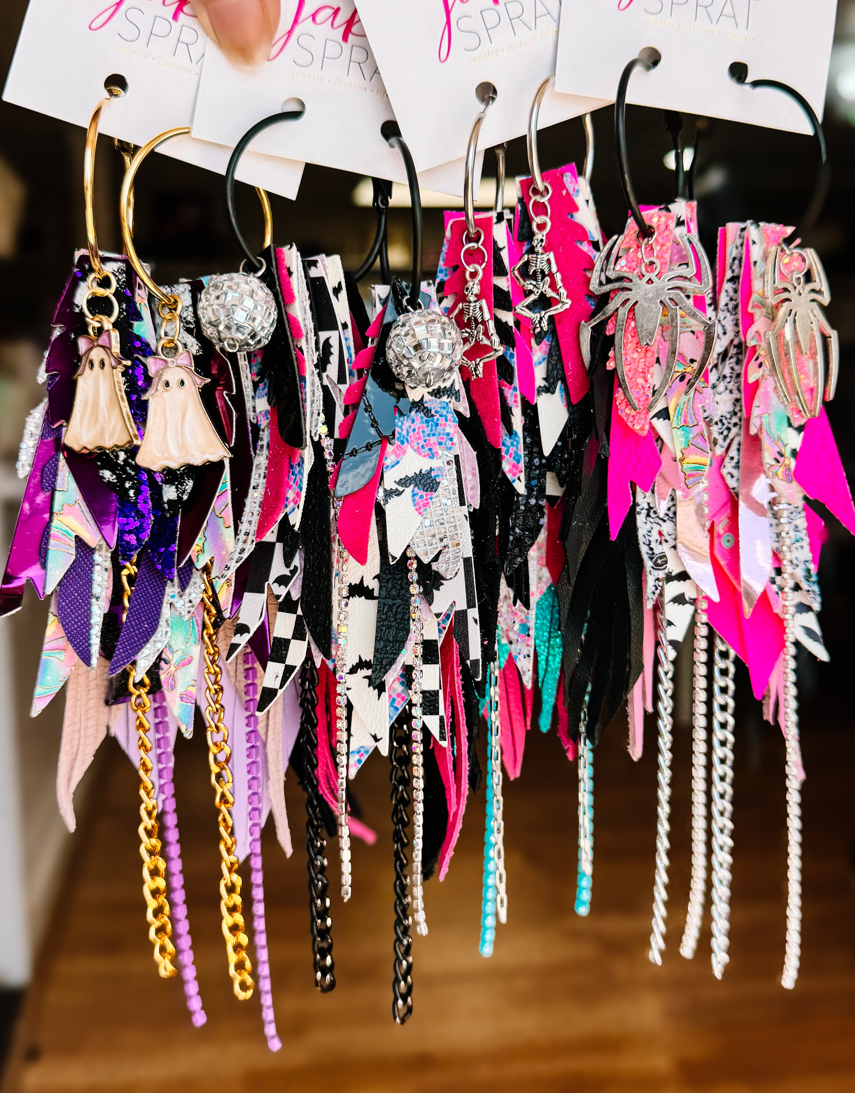 Jak Sprat BOO-jee Collection: Medium Mic Drop Dangles-Jewelry - Earrings-Dear Me Southern Boutique, located in DeRidder, Louisiana