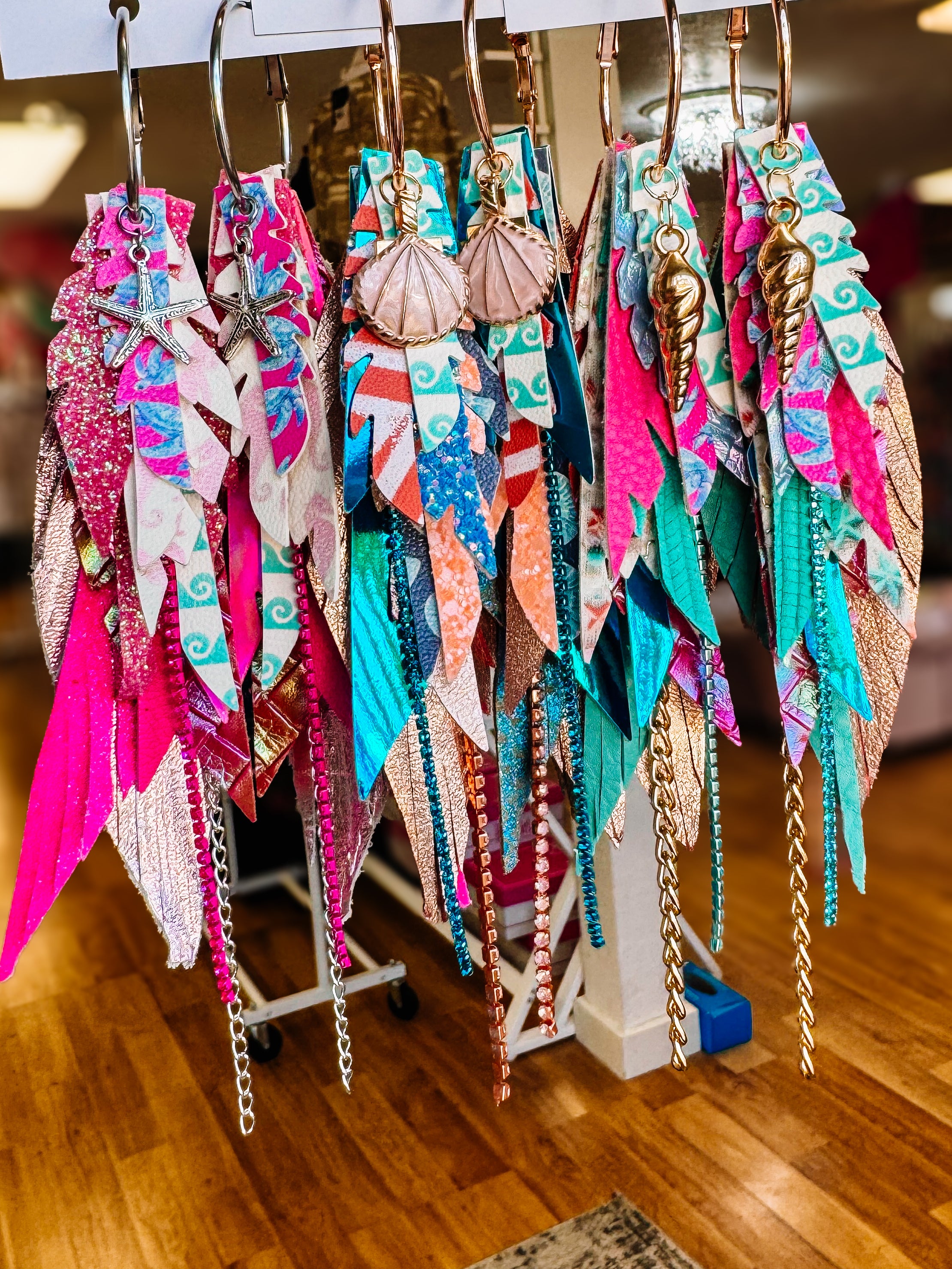 Jak Sprat Beach Please Collection: Medium Mic Drop Dangles-Earrings-Dear Me Southern Boutique, located in DeRidder, Louisiana