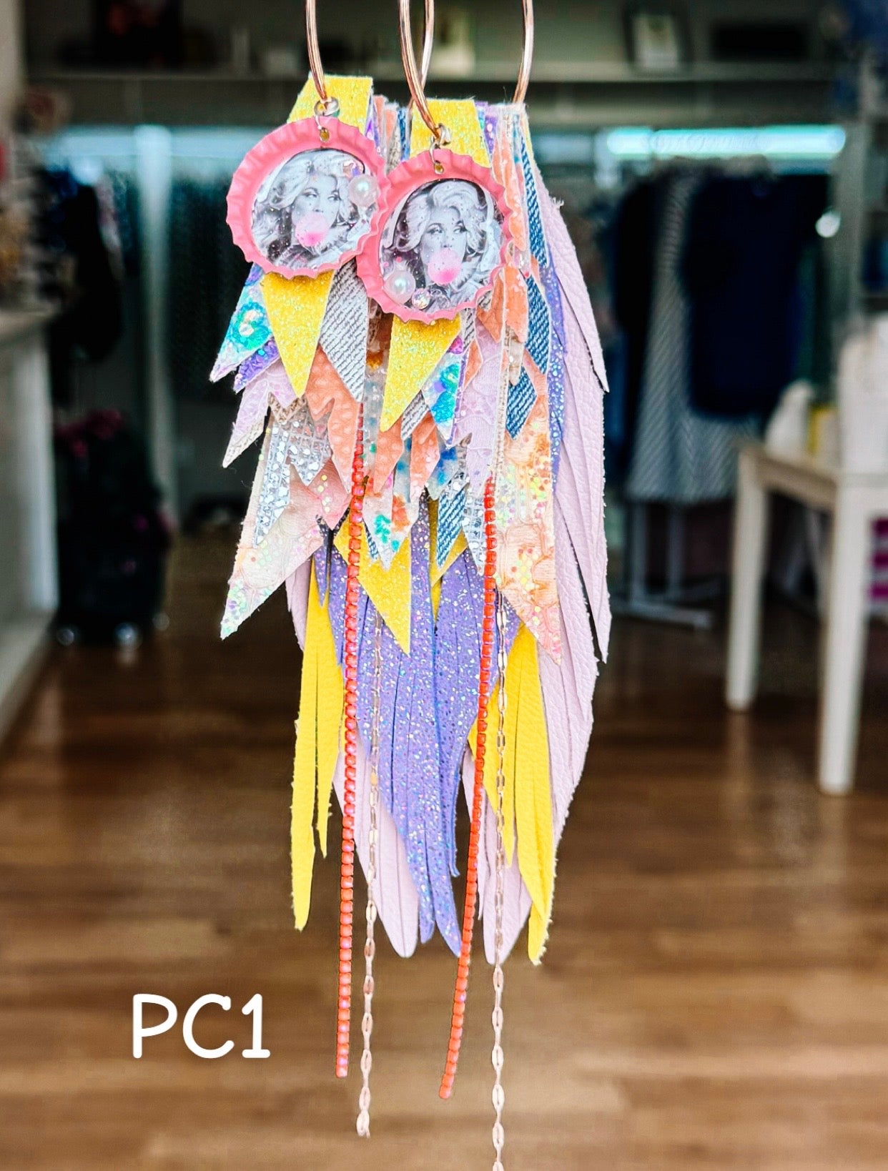 Jak Sprat Beg Your Pardon Collection: Mega Mic Drop Dangles-Earrings-Dear Me Southern Boutique, located in DeRidder, Louisiana