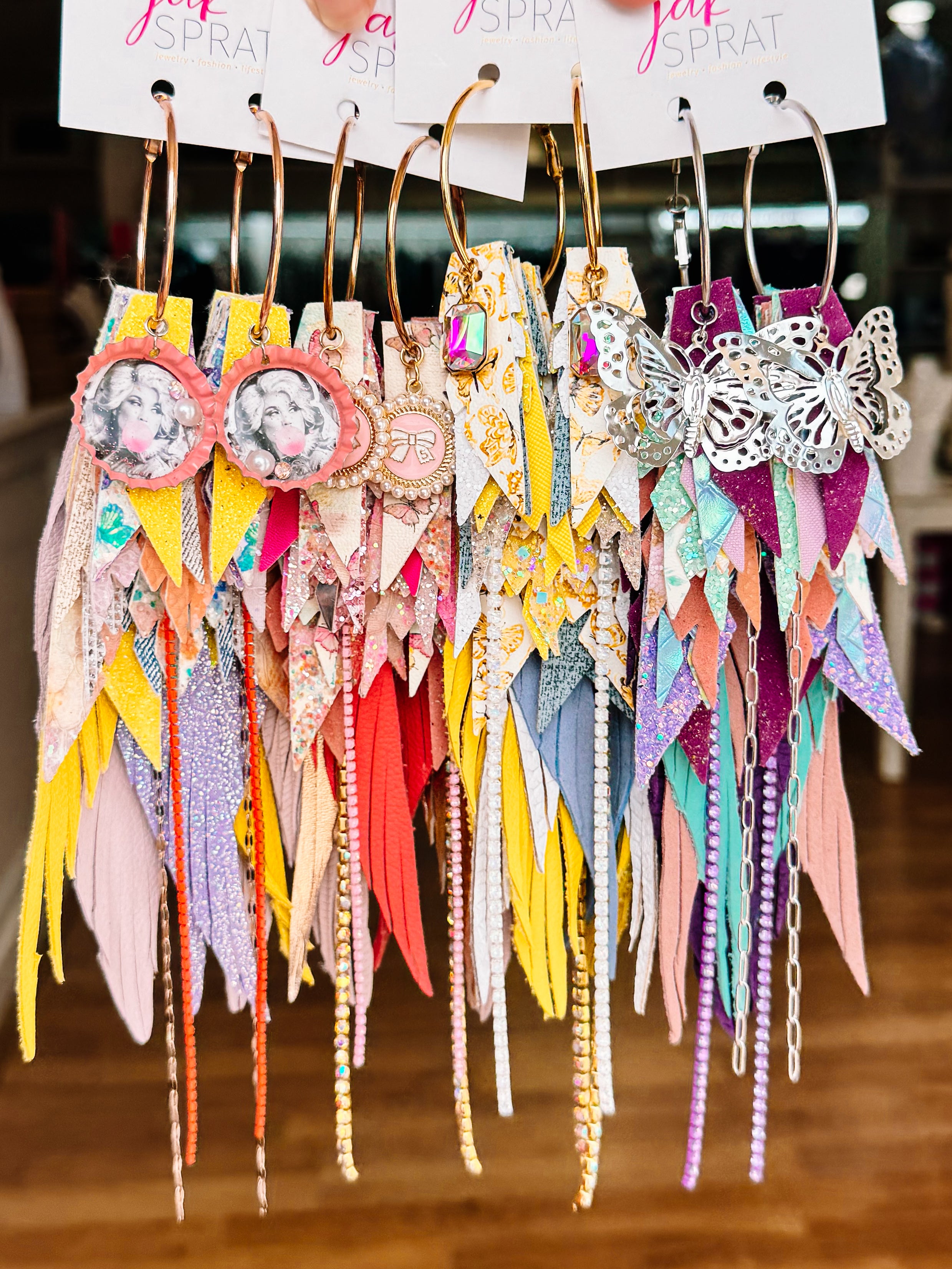 Jak Sprat Beg Your Pardon Collection: Mega Mic Drop Dangles-Earrings-Dear Me Southern Boutique, located in DeRidder, Louisiana