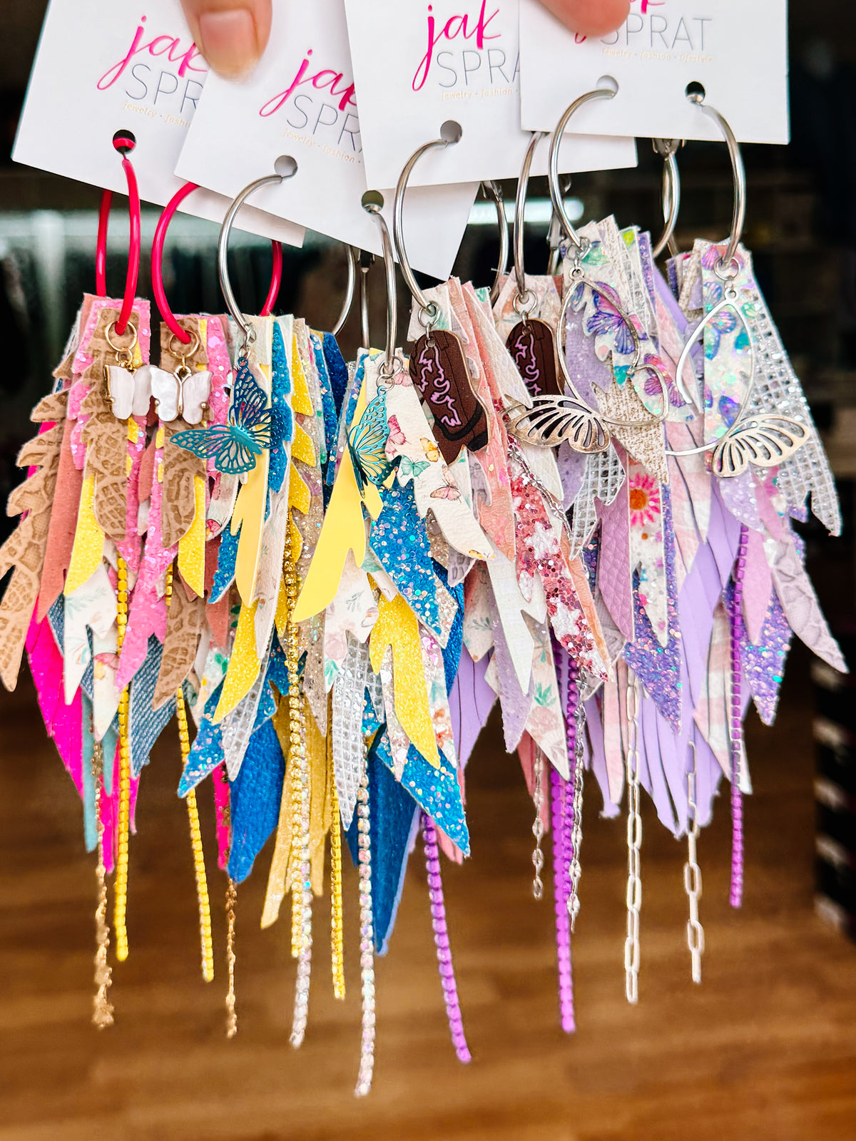 Jak Sprat Beg Your Parton Collection: Medium Mic Drop Dangles-Jewelry - Earrings-Dear Me Southern Boutique, located in DeRidder, Louisiana