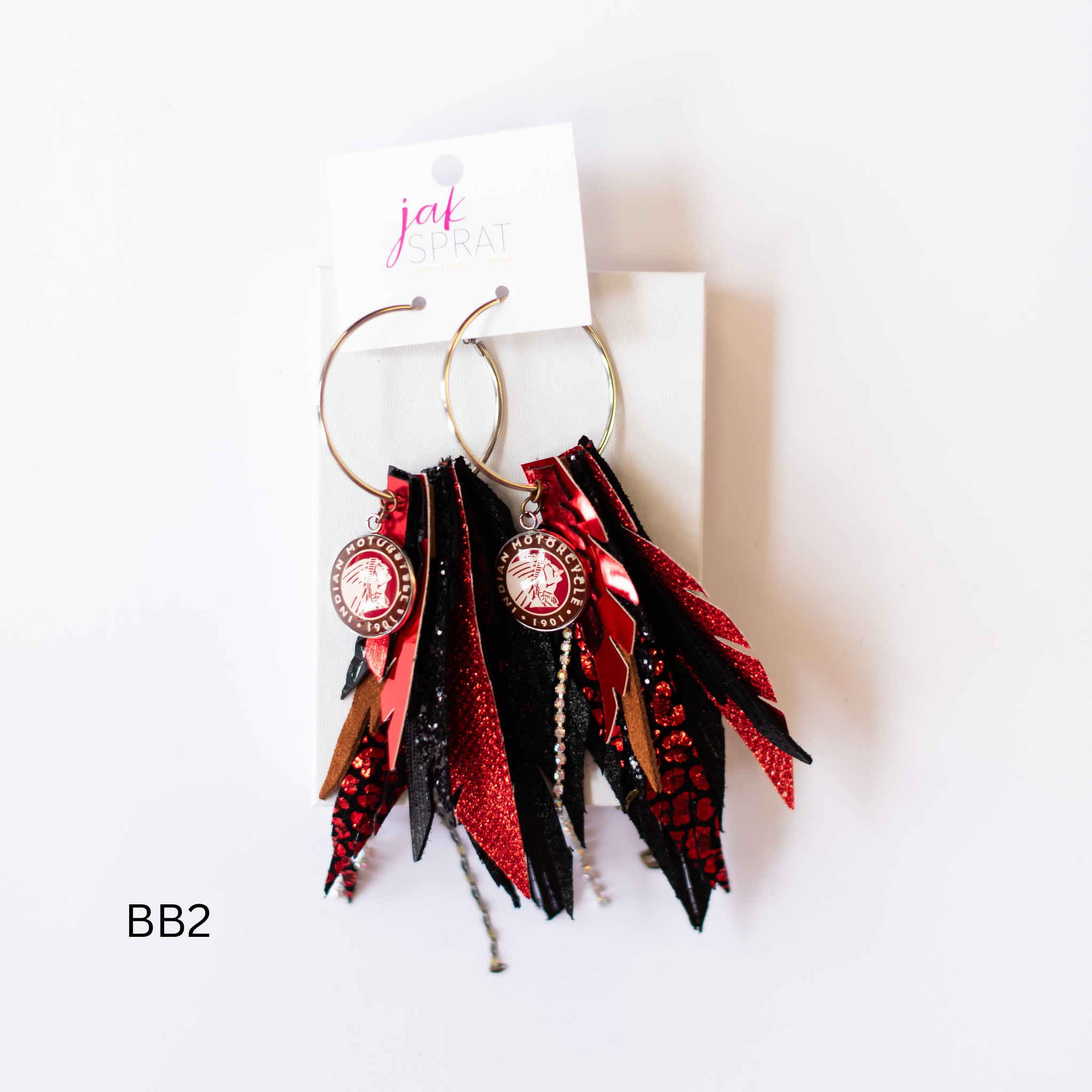 Jak Sprat Biker Babe Collection: Medium Mic Drop Dangles-Earrings-Dear Me Southern Boutique, located in DeRidder, Louisiana