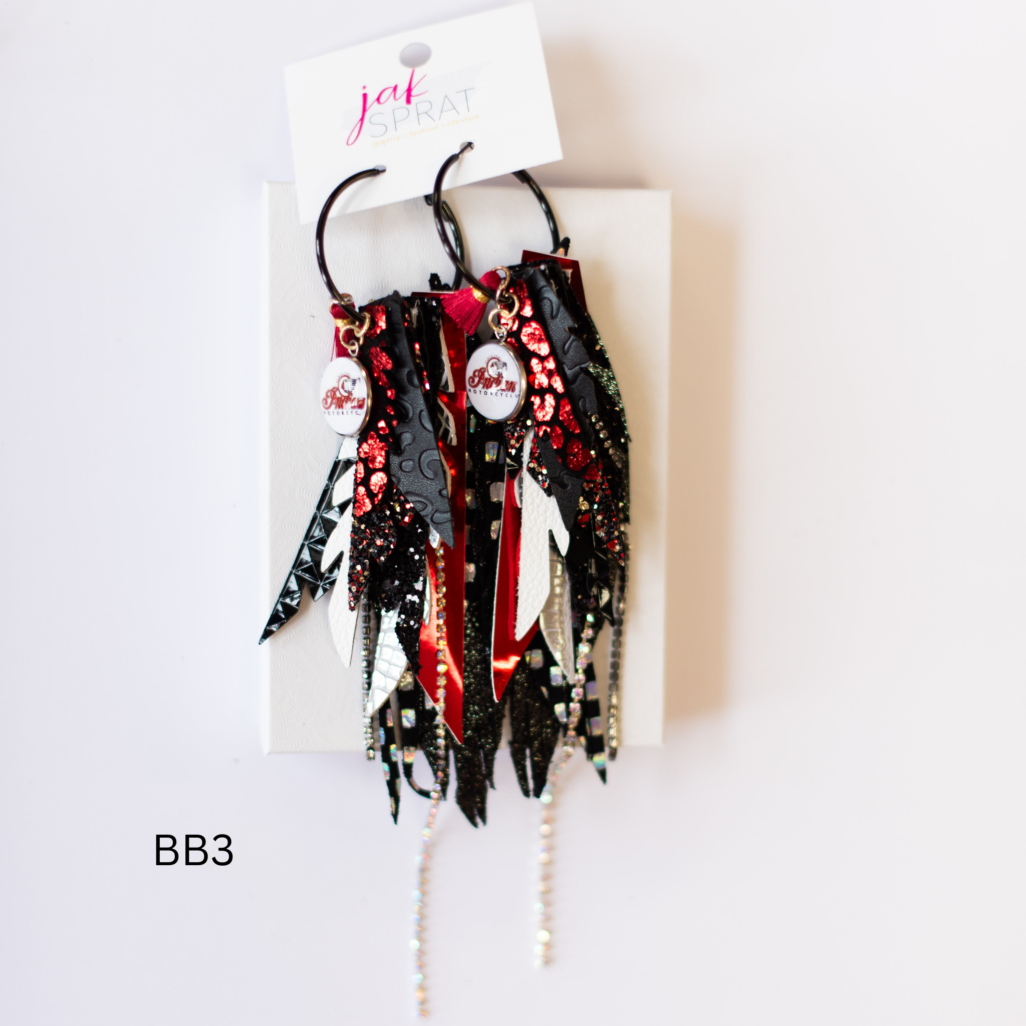 Jak Sprat Biker Babe Collection: Medium Mic Drop Dangles-Earrings-Dear Me Southern Boutique, located in DeRidder, Louisiana