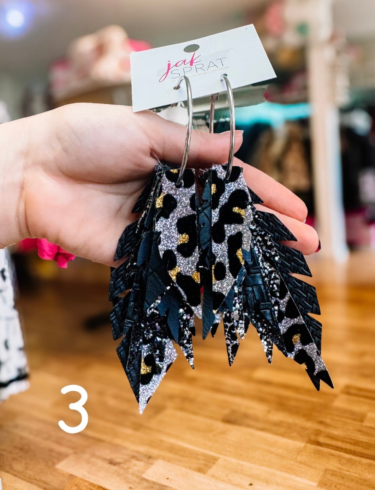 Jak Sprat Black & Bold Collection: Fabulous Feather Dangles-Earrings-Dear Me Southern Boutique, located in DeRidder, Louisiana