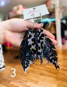 Jak Sprat Black & Bold Collection: Fabulous Feather Dangles-Earrings-Dear Me Southern Boutique, located in DeRidder, Louisiana