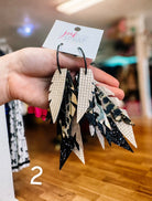 Jak Sprat Black & Bold Collection: Fabulous Feather Dangles-Jewelry - Earrings-Dear Me Southern Boutique, located in DeRidder, Louisiana