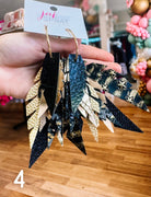 Jak Sprat Black & Bold Collection: Fabulous Feather Dangles-Jewelry - Earrings-Dear Me Southern Boutique, located in DeRidder, Louisiana