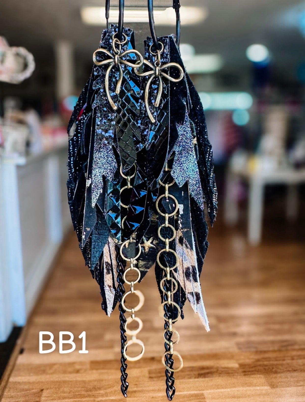 Jak Sprat Black & Bold Collection: Medium Mic Drop Dangles-Jewelry - Earrings-Dear Me Southern Boutique, located in DeRidder, Louisiana