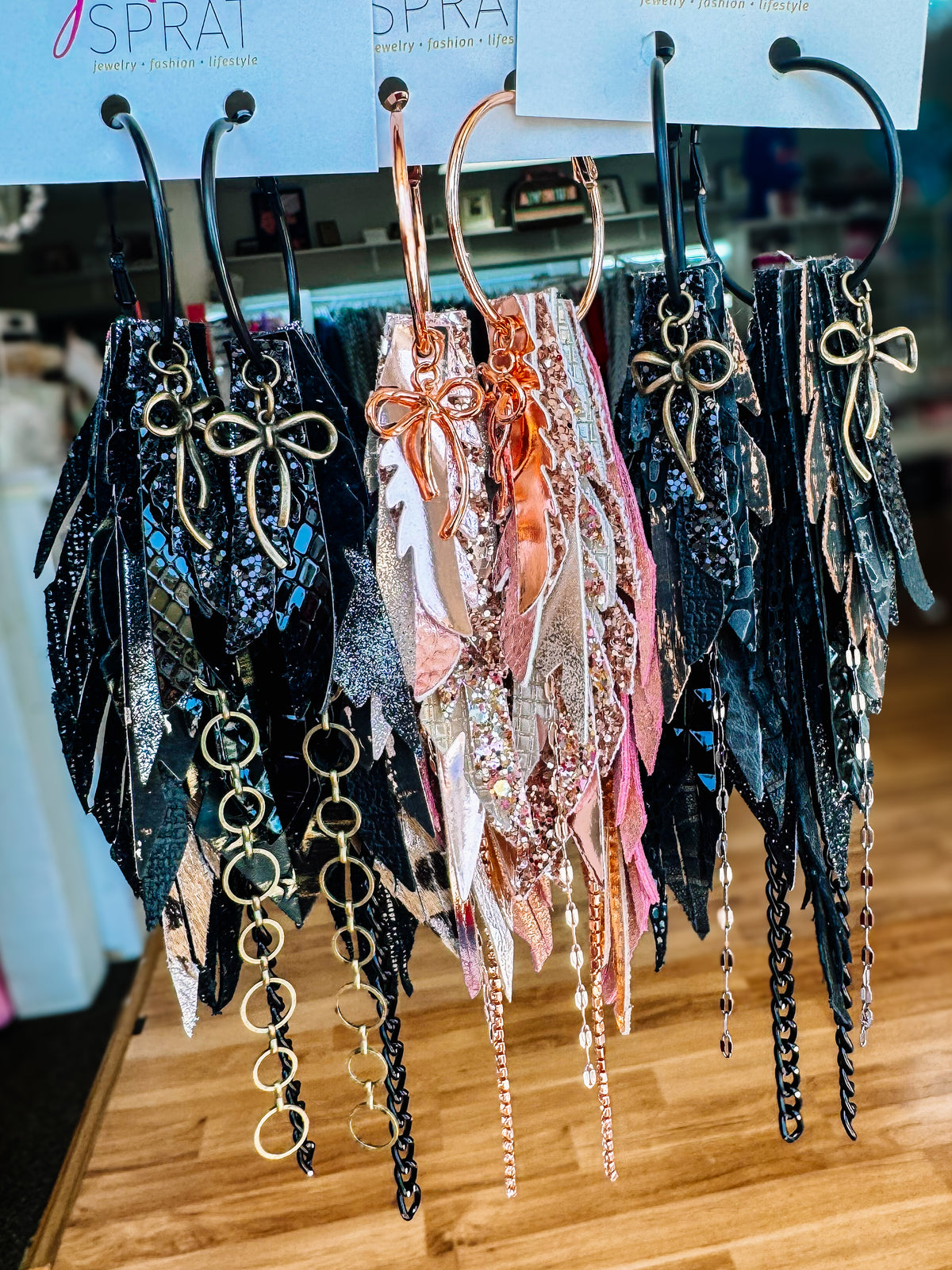 Jak Sprat Black & Bold Collection: Medium Mic Drop Dangles-Jewelry - Earrings-Dear Me Southern Boutique, located in DeRidder, Louisiana
