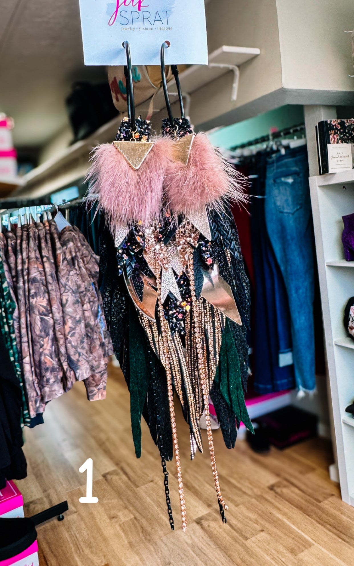 Jak Sprat Black & Bold Collection: Mega Mic Drop Dangles-Earrings-Dear Me Southern Boutique, located in DeRidder, Louisiana