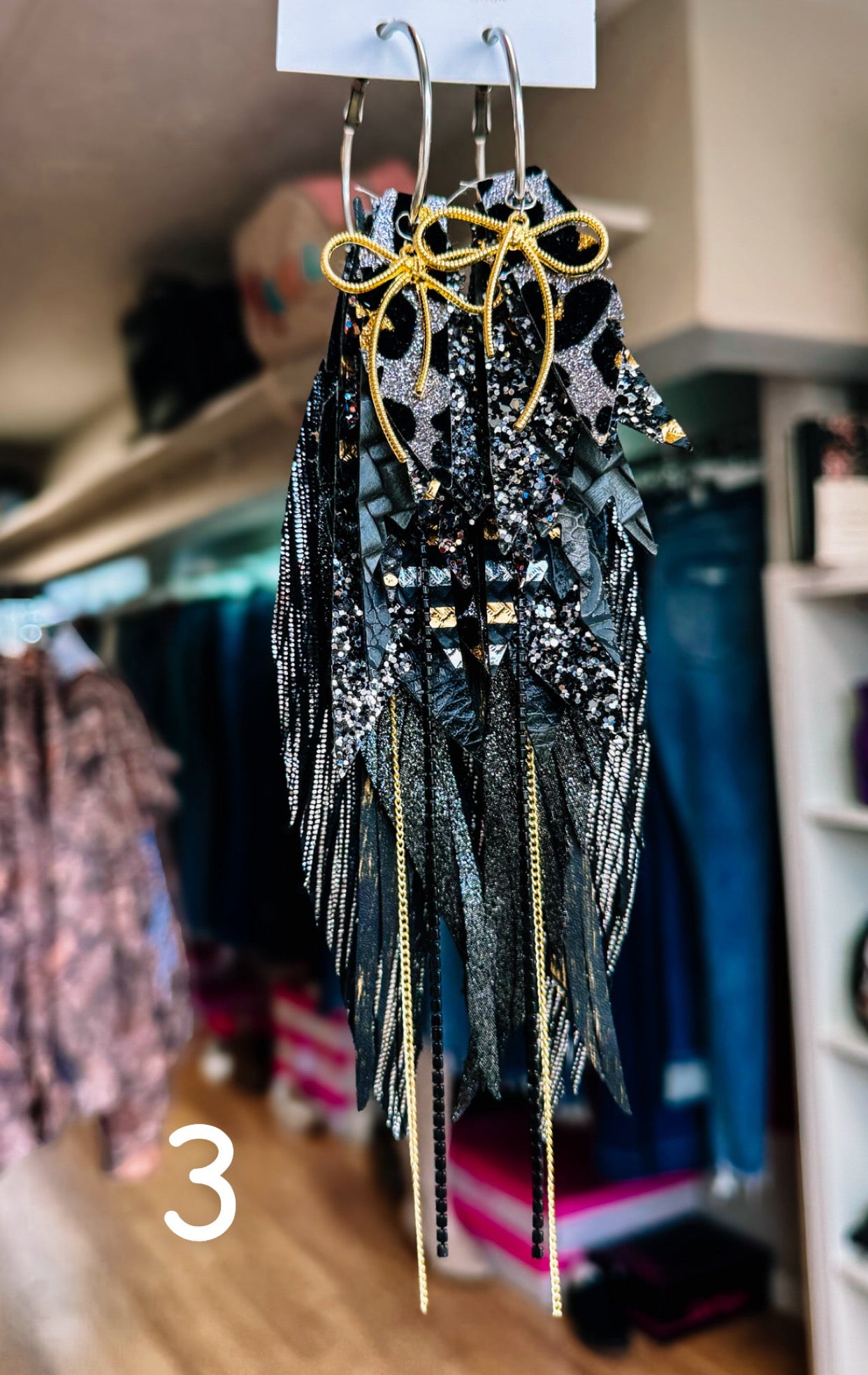 Jak Sprat Black & Bold Collection: Mega Mic Drop Dangles-Earrings-Dear Me Southern Boutique, located in DeRidder, Louisiana