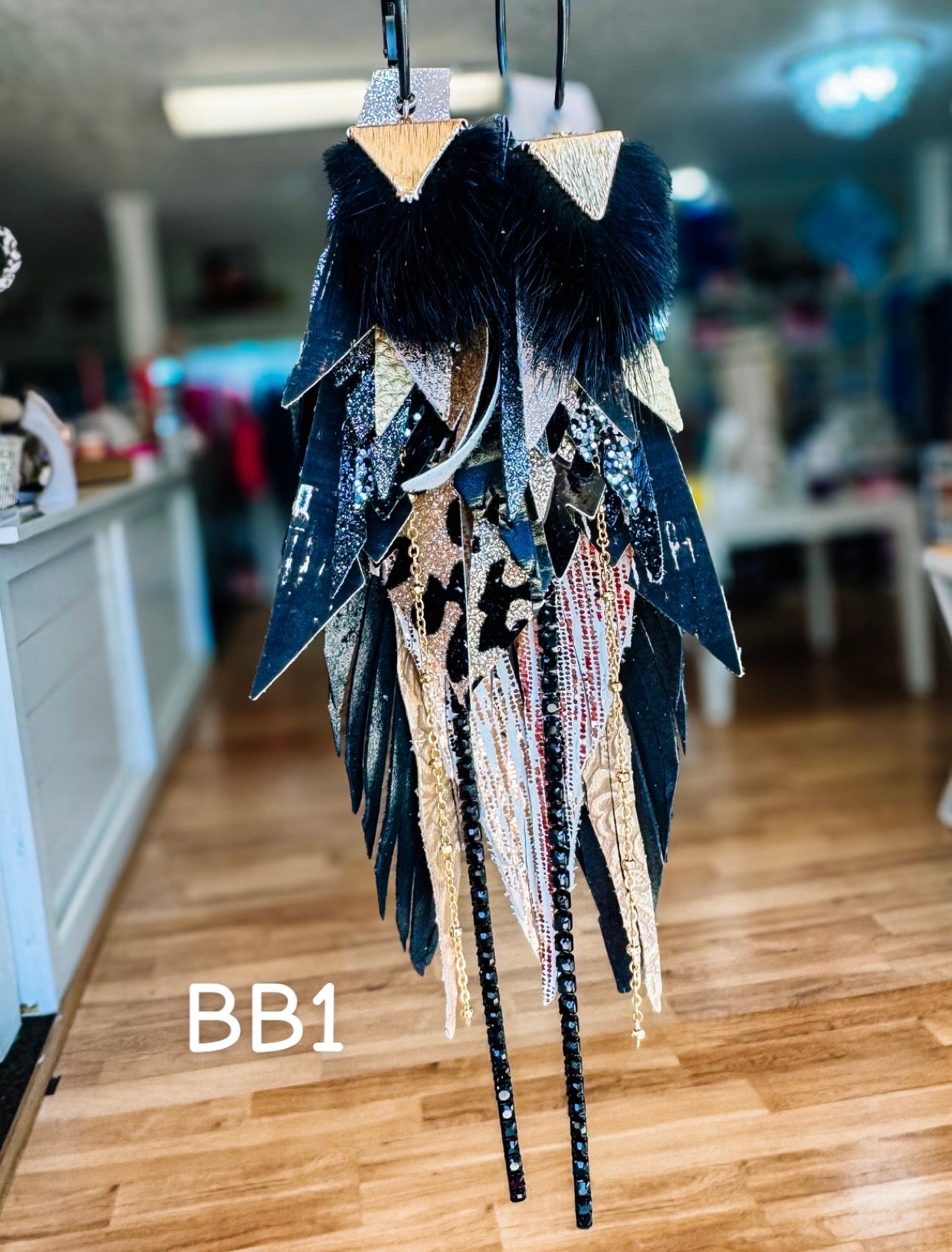 Jak Sprat Black & Bold Collection: Mega Mic Drop Dangles-Jewelry - Earrings-Dear Me Southern Boutique, located in DeRidder, Louisiana