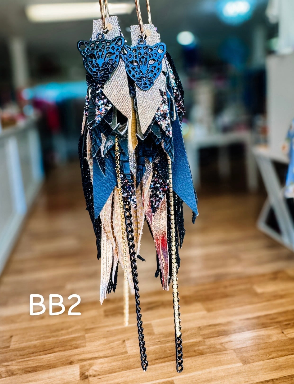 Jak Sprat Black & Bold Collection: Mega Mic Drop Dangles-Jewelry - Earrings-Dear Me Southern Boutique, located in DeRidder, Louisiana