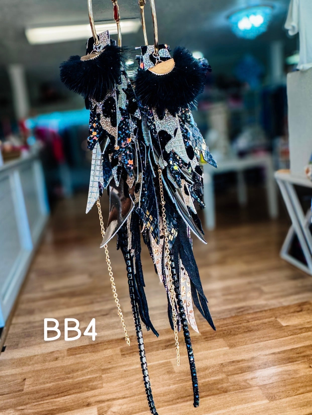 Jak Sprat Black & Bold Collection: Mega Mic Drop Dangles-Jewelry - Earrings-Dear Me Southern Boutique, located in DeRidder, Louisiana