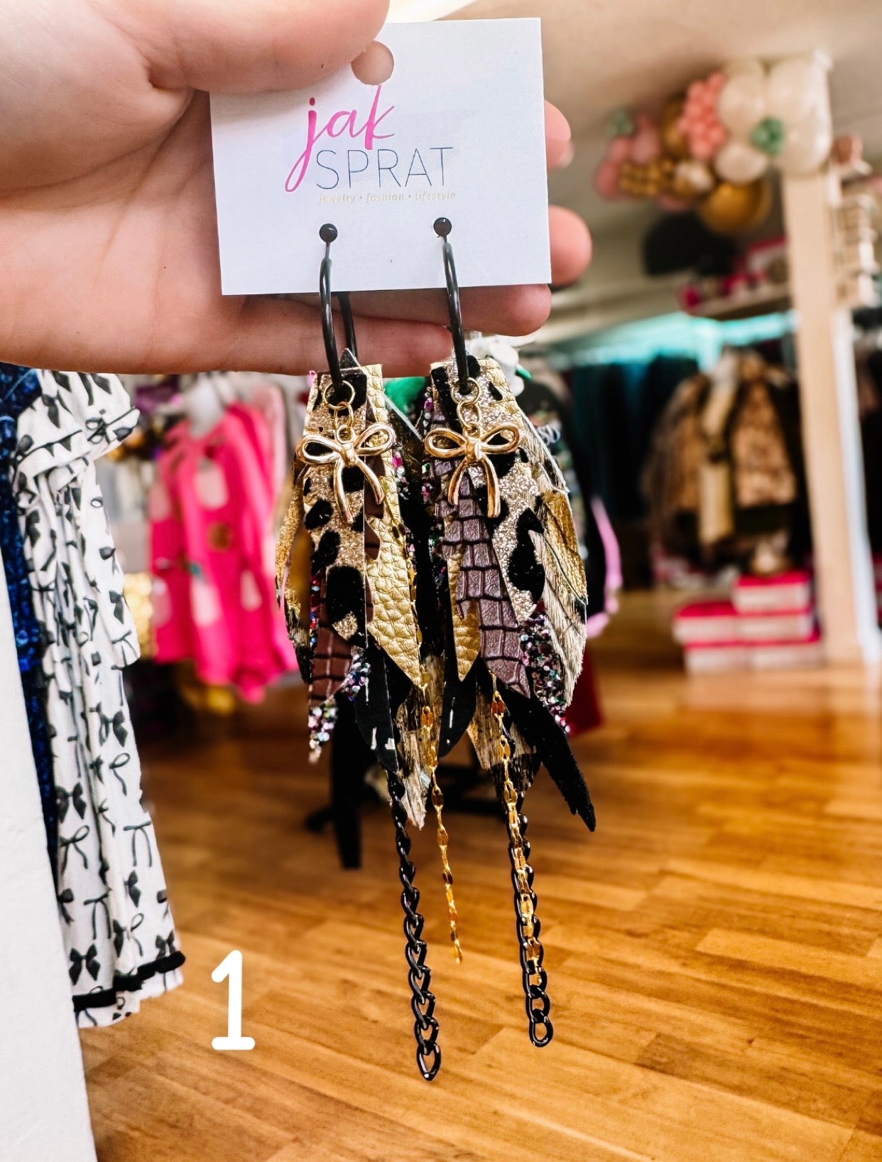 Jak Sprat Black & Bold Collection: Mini Mic Drop Dangles-Earrings-Dear Me Southern Boutique, located in DeRidder, Louisiana