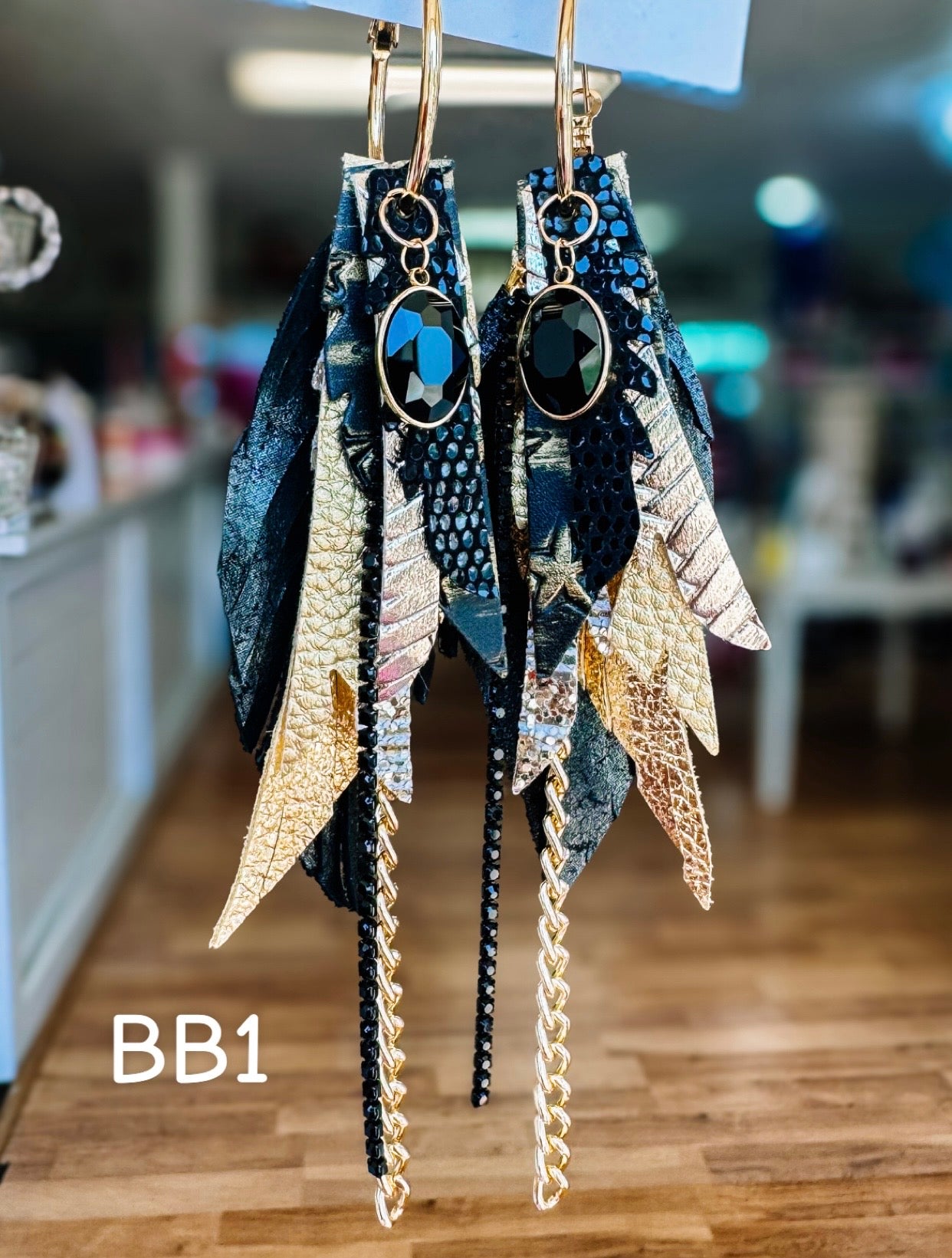 Jak Sprat Black & Bold Collection: Mini Mic Drop Dangles-Earrings-Dear Me Southern Boutique, located in DeRidder, Louisiana