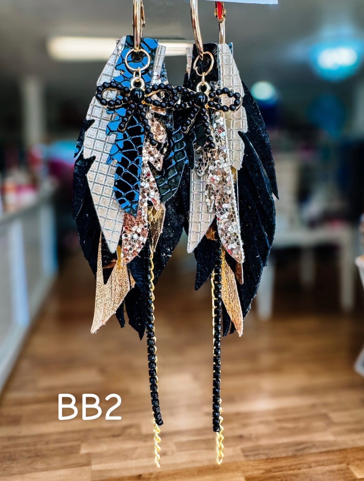 Jak Sprat Black & Bold Collection: Mini Mic Drop Dangles-Earrings-Dear Me Southern Boutique, located in DeRidder, Louisiana