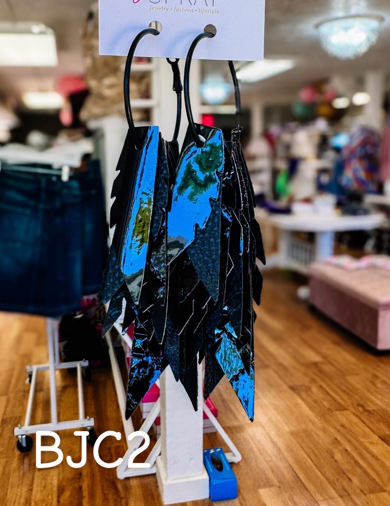 Jak Sprat Black Jak Collection: Fabulous Feather Dangles-Jewelry - Earrings-Dear Me Southern Boutique, located in DeRidder, Louisiana