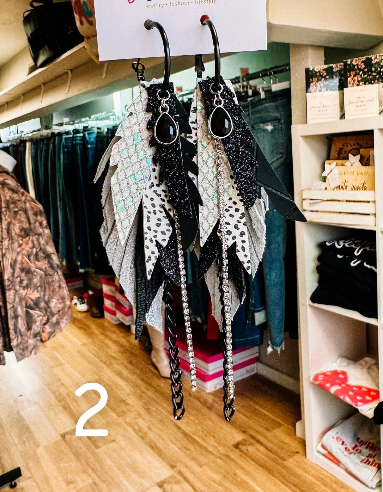 Jak Sprat Black, White & Checkered Collection: Mini Mic Drop Dangles-Earrings-Dear Me Southern Boutique, located in DeRidder, Louisiana