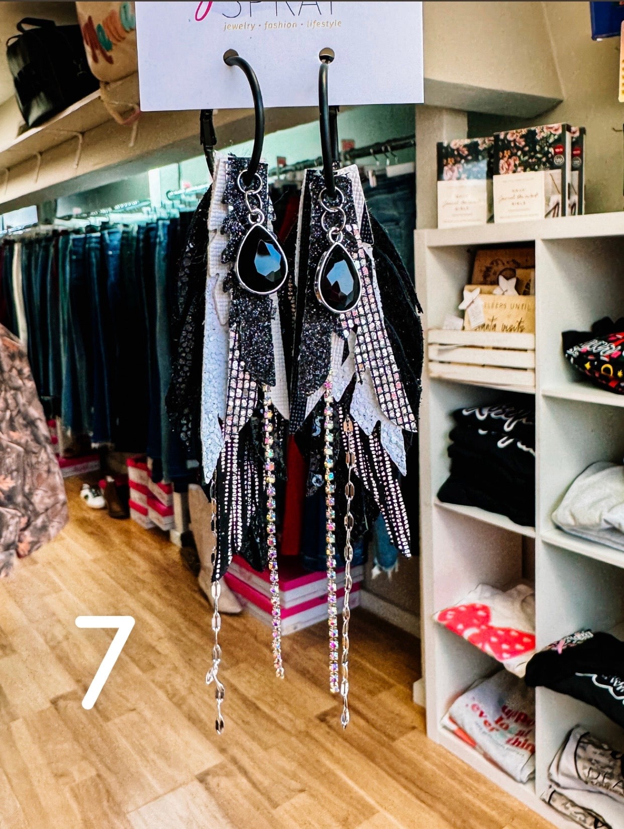 Jak Sprat Black, White & Checkered Collection: Mini Mic Drop Dangles-Earrings-Dear Me Southern Boutique, located in DeRidder, Louisiana