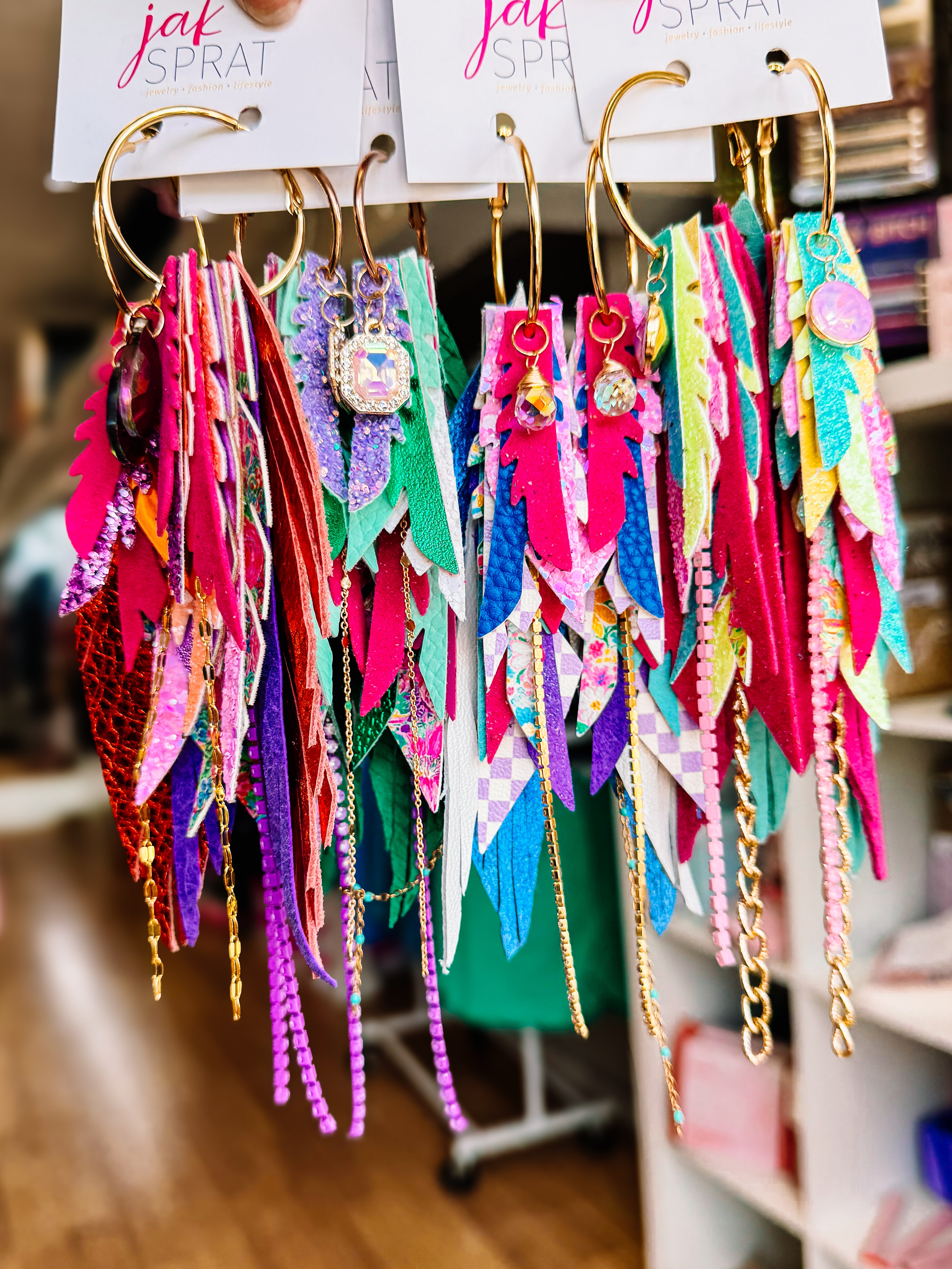 Jak Sprat Blooming Brights Collection: Medium Mic Drop Dangles-Jewelry - Earrings-Dear Me Southern Boutique, located in DeRidder, Louisiana