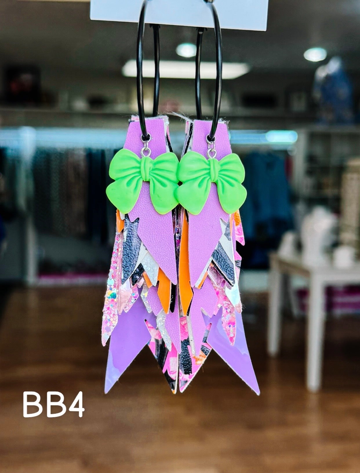Jak Sprat Boos & Bows Collection: Charmed Fabulous Feather Dangles-Earrings-Dear Me Southern Boutique, located in DeRidder, Louisiana