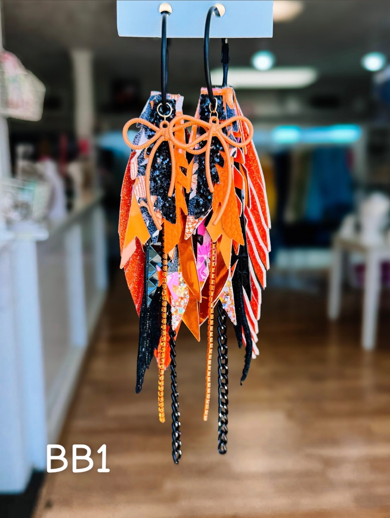 Jak Sprat Boos & Bows Collection: Medium Mic Drop Dangles-Earrings-Dear Me Southern Boutique, located in DeRidder, Louisiana
