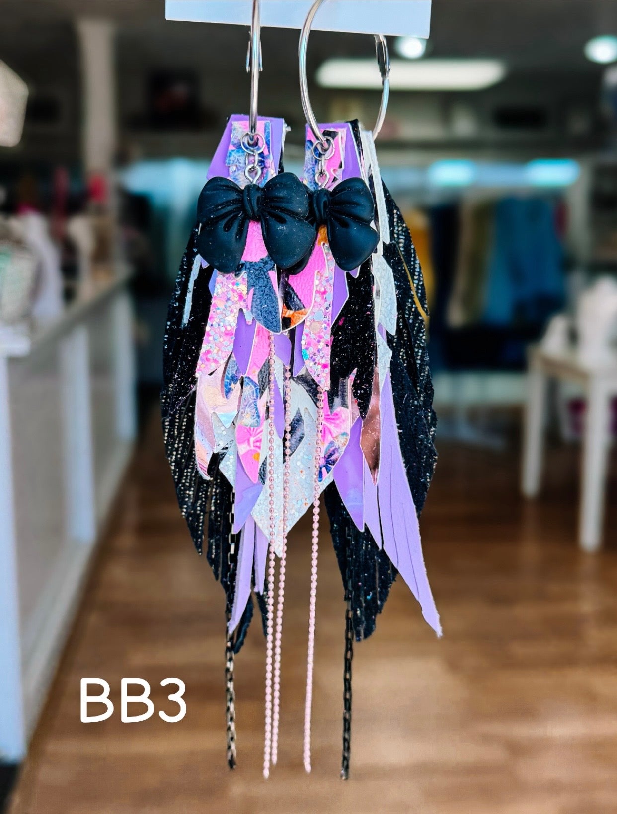 Jak Sprat Boos & Bows Collection: Medium Mic Drop Dangles-Earrings-Dear Me Southern Boutique, located in DeRidder, Louisiana