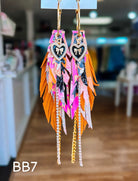 Jak Sprat Boos & Bows Collection: Medium Mic Drop Dangles-Earrings-Dear Me Southern Boutique, located in DeRidder, Louisiana