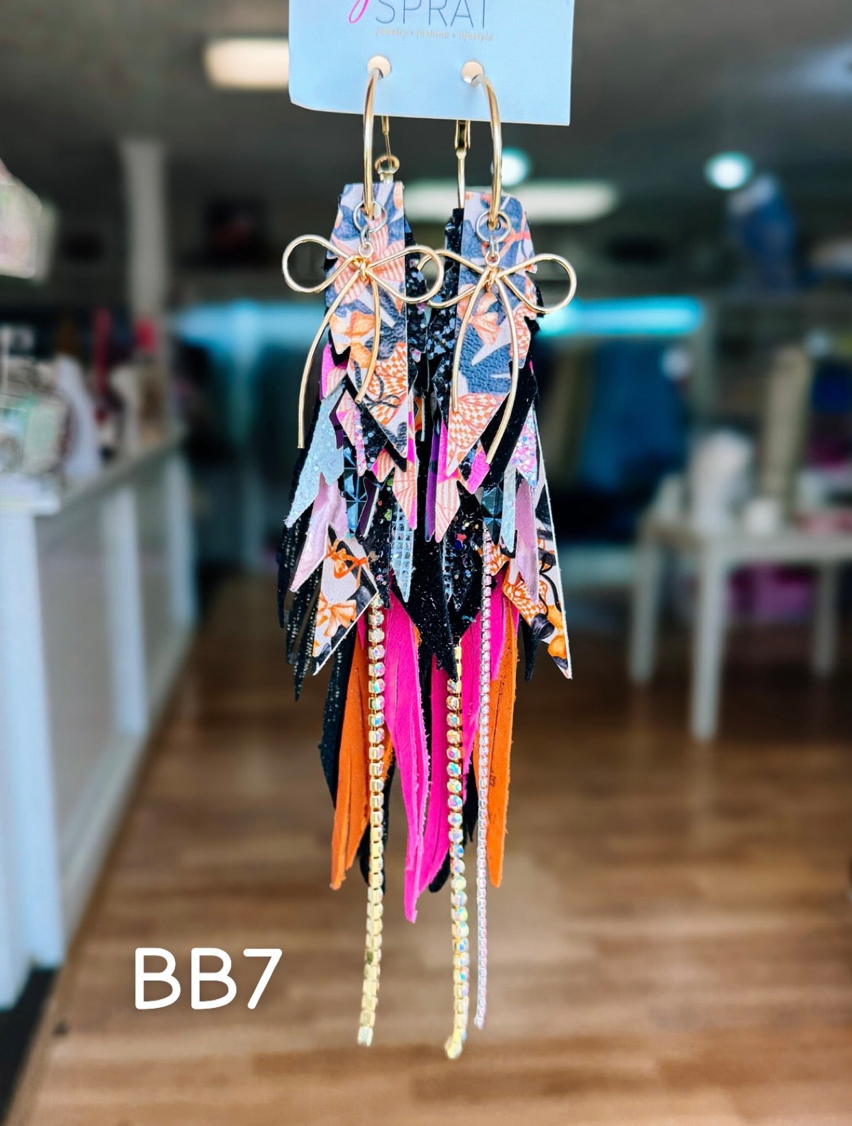 Jak Sprat Boos & Bows Collection: Mega Mic Drop Dangles-Earrings-Dear Me Southern Boutique, located in DeRidder, Louisiana