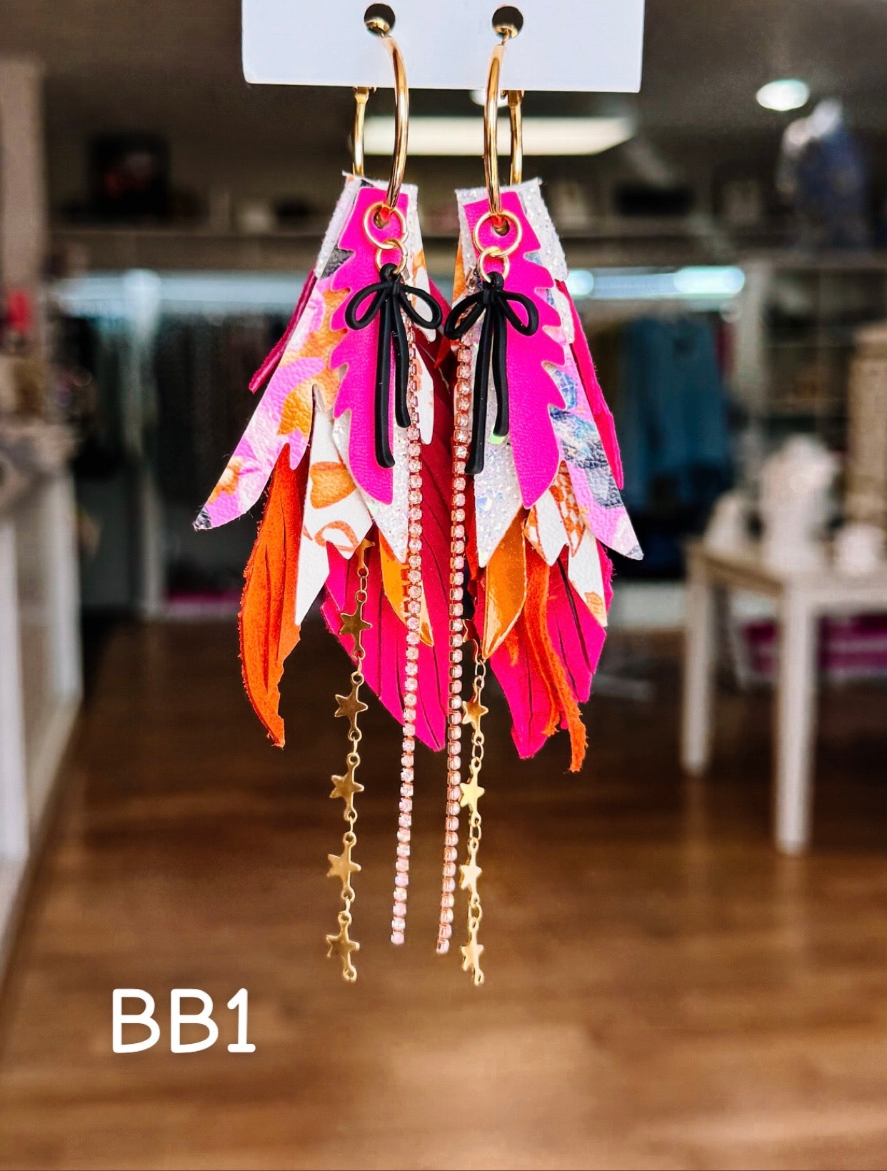 Jak Sprat Boos & Bows Collection: Mini Mic Drop Dangles-Earrings-Dear Me Southern Boutique, located in DeRidder, Louisiana