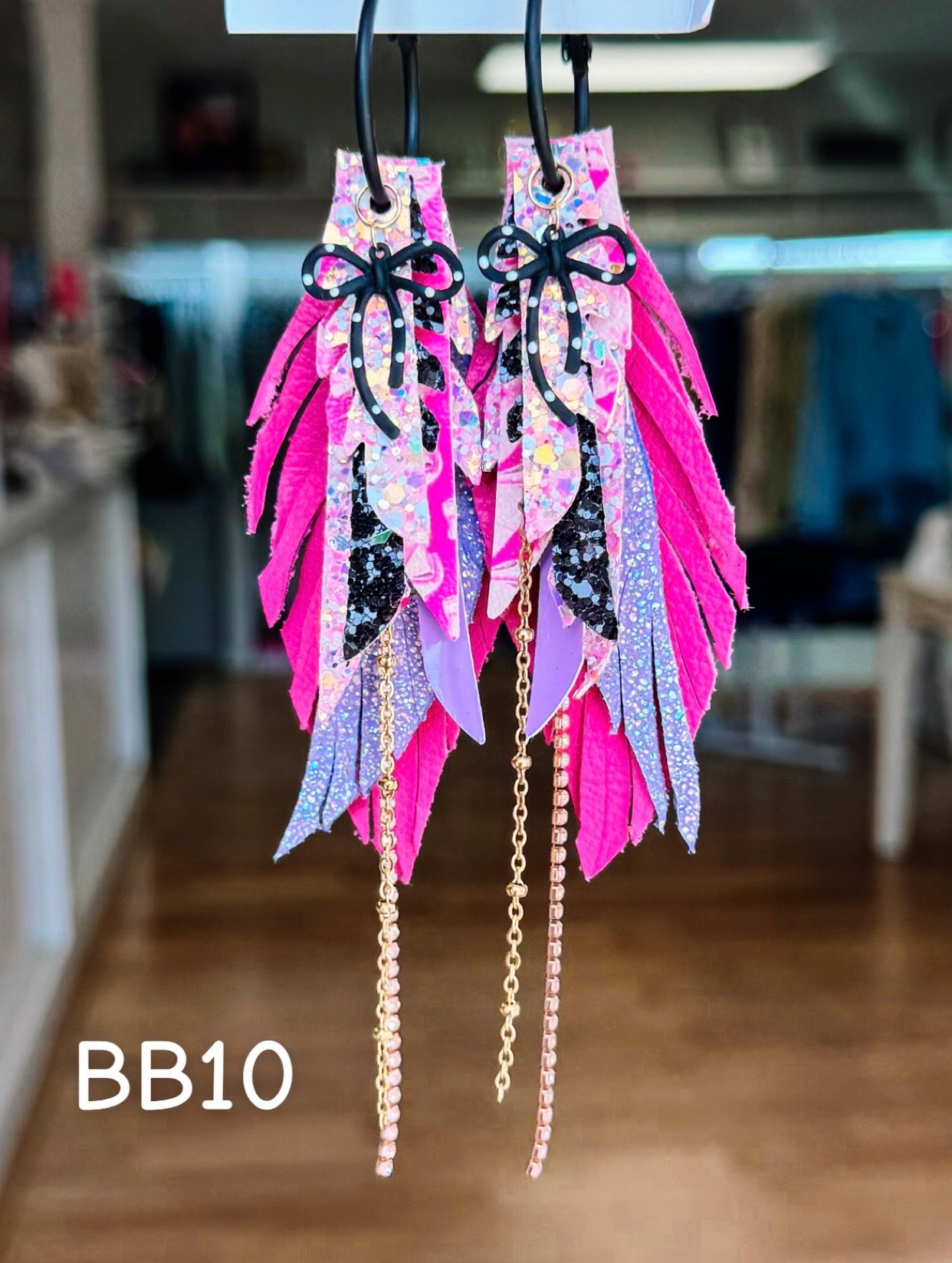 Jak Sprat Boos & Bows Collection: Mini Mic Drop Dangles-Earrings-Dear Me Southern Boutique, located in DeRidder, Louisiana
