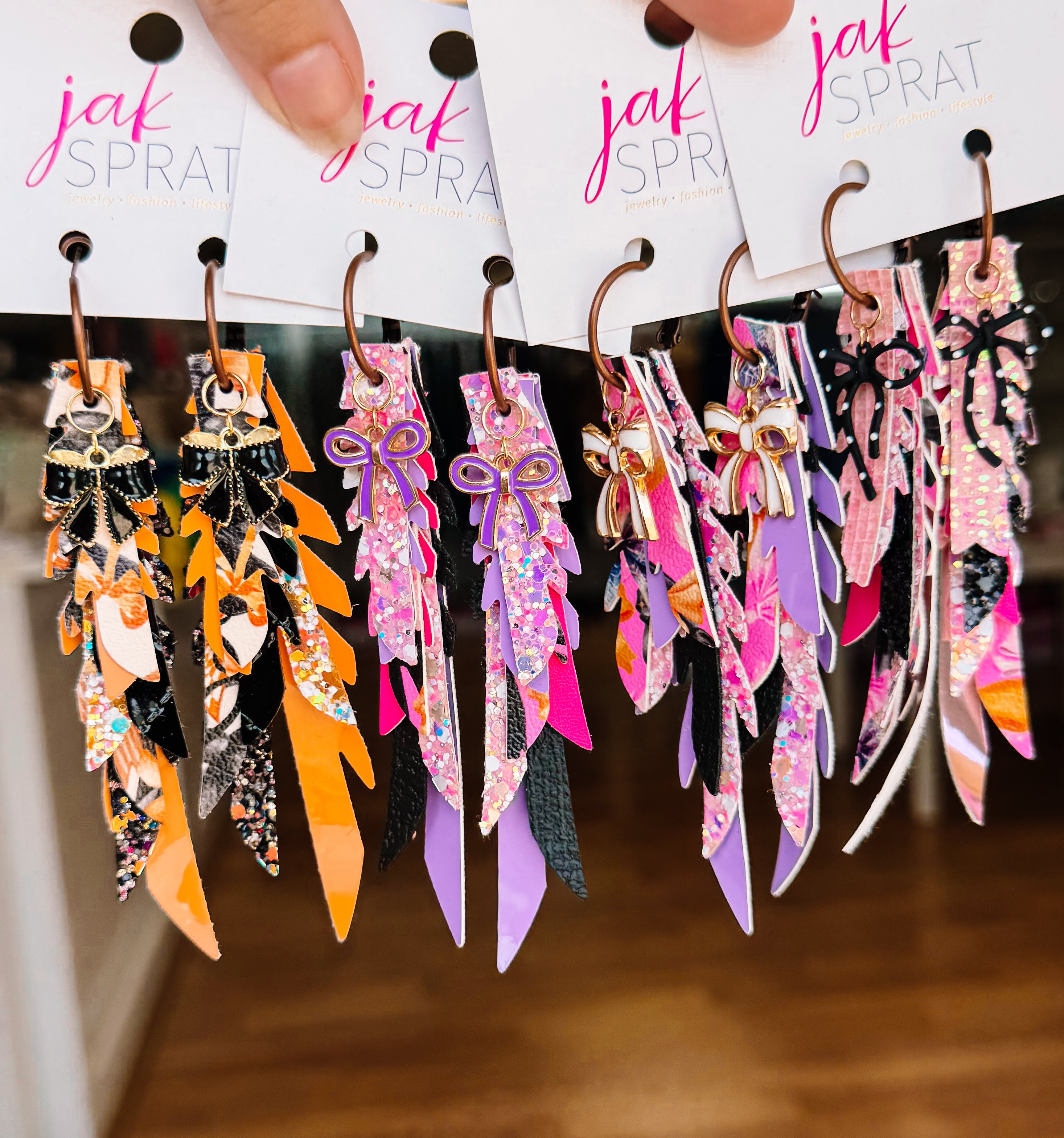 Jak Sprat Boos & Bows Collection: Thinny Thini Minis-Earrings-Dear Me Southern Boutique, located in DeRidder, Louisiana