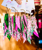 Jak Sprat Bubble Gum Grinchy Collection: Fabulous Feather Dangles-Earrings-Dear Me Southern Boutique, located in DeRidder, Louisiana