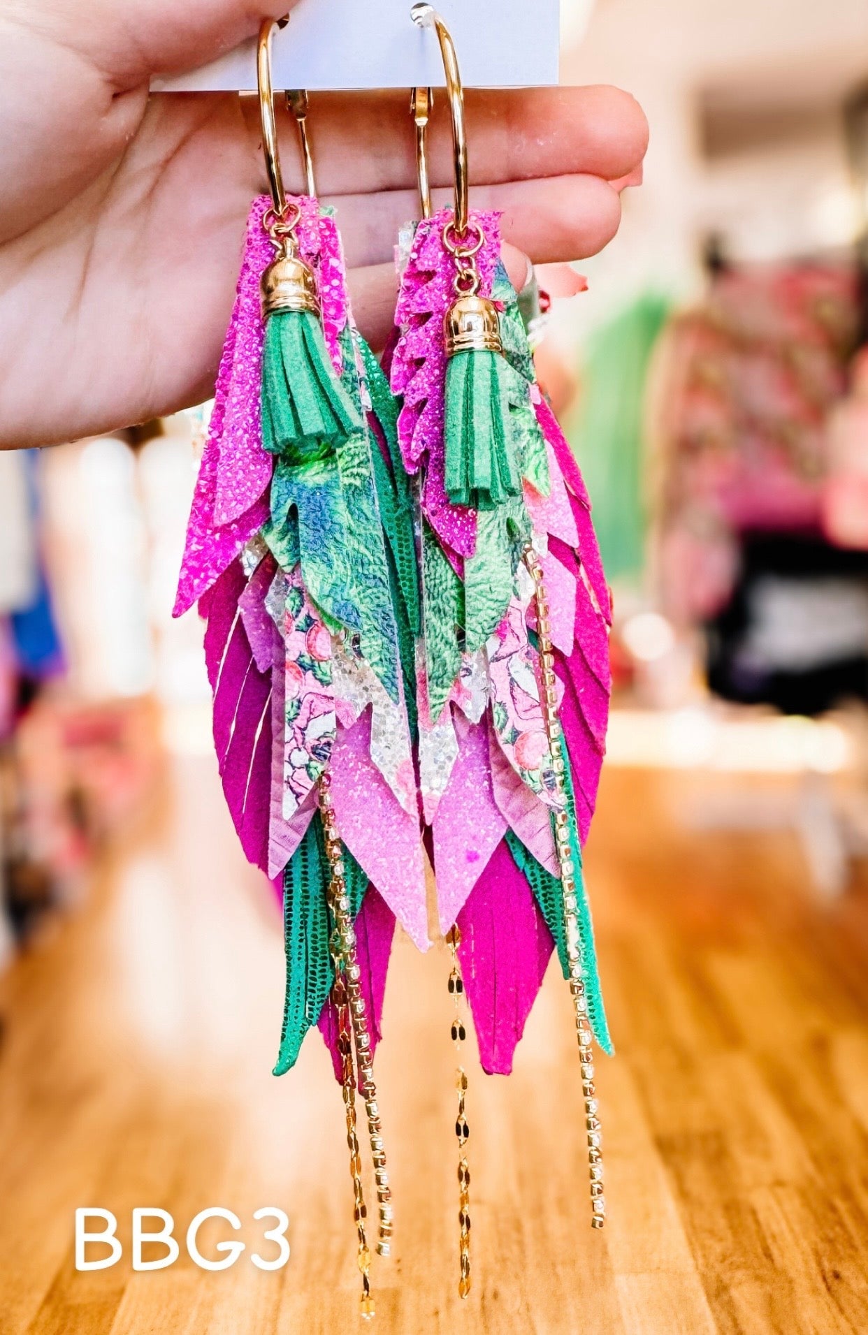 Jak Sprat Bubble Gum Grinchy Collection: Medium Mic Drop Dangles-Earrings-Dear Me Southern Boutique, located in DeRidder, Louisiana