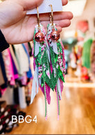 Jak Sprat Bubble Gum Grinchy Collection: Medium Mic Drop Dangles-Earrings-Dear Me Southern Boutique, located in DeRidder, Louisiana