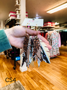 Jak Sprat Christmas Story Collection: Fabulous Feather Dangles-Earrings-Dear Me Southern Boutique, located in DeRidder, Louisiana