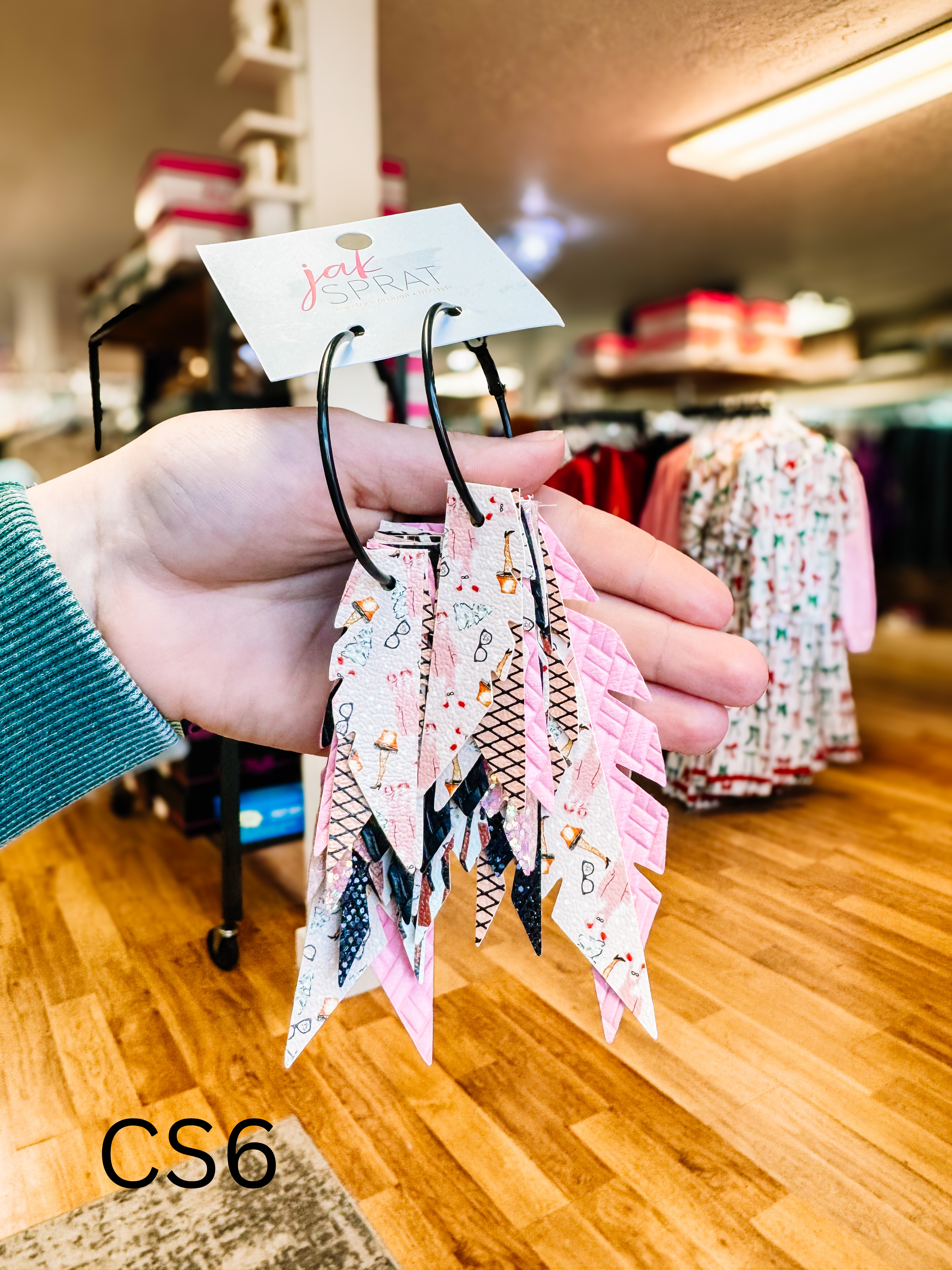 Jak Sprat Christmas Story Collection: Fabulous Feather Dangles-Earrings-Dear Me Southern Boutique, located in DeRidder, Louisiana