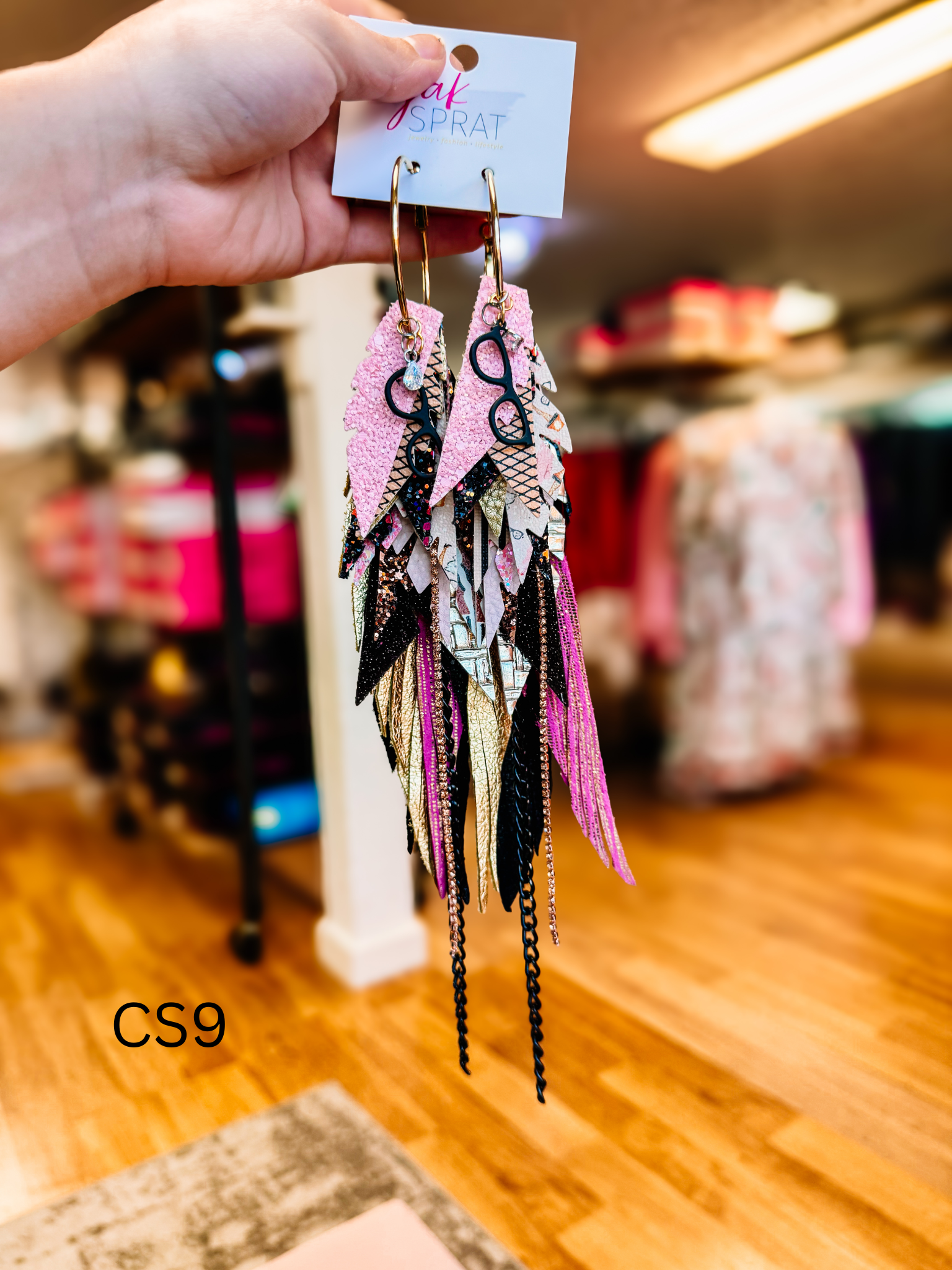 Jak Sprat Christmas Story Collection: Mega Mic Drop Dangles-Earrings-Dear Me Southern Boutique, located in DeRidder, Louisiana