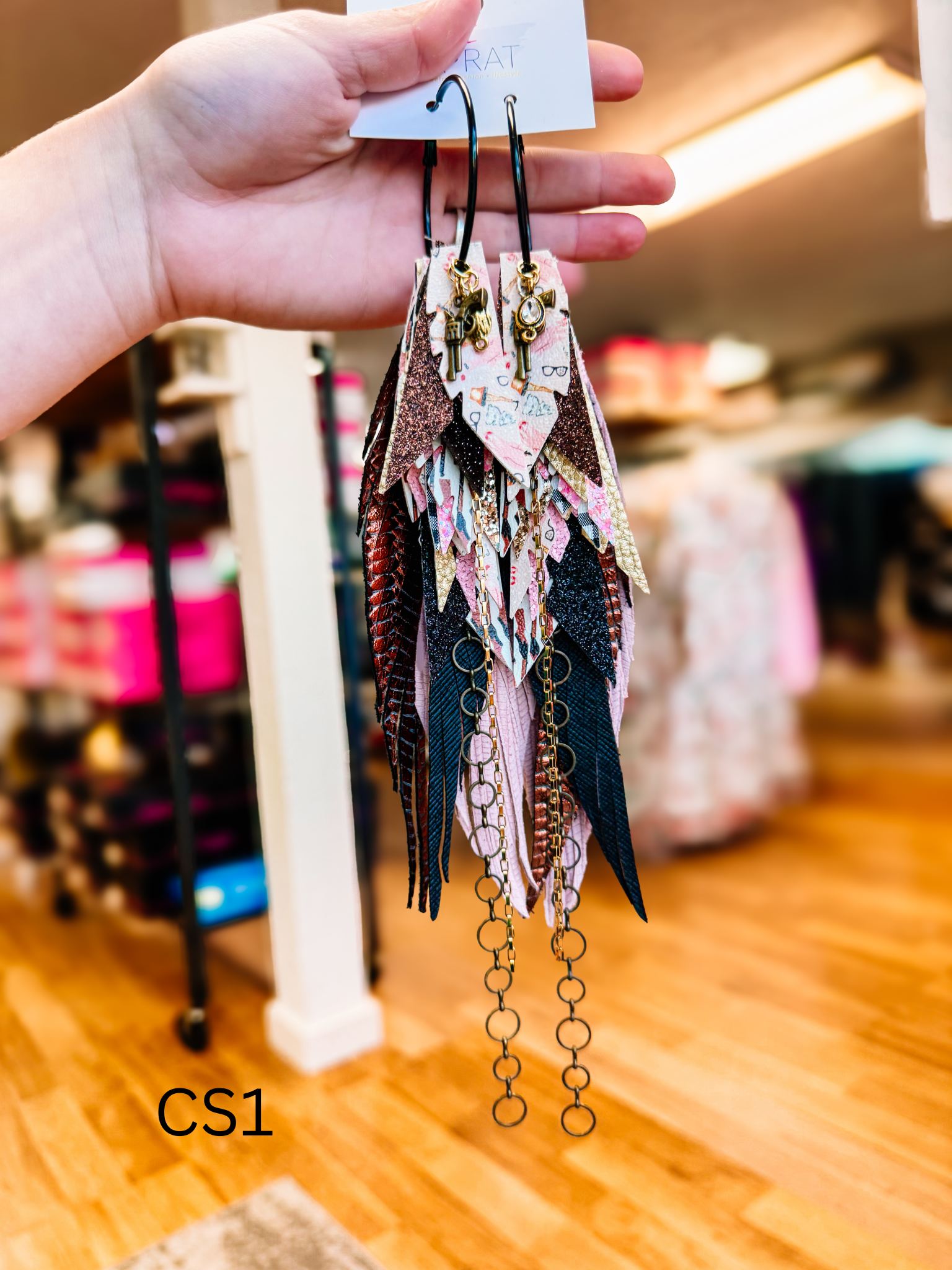 Jak Sprat Christmas Story Collection: Mega Mic Drop Dangles-Earrings-Dear Me Southern Boutique, located in DeRidder, Louisiana