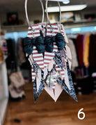Jak Sprat Feral & Fabulous-Army Camo Collection: Charmed Fabulous Feather Dangles-Jewelry - Earrings-Dear Me Southern Boutique, located in DeRidder, Louisiana