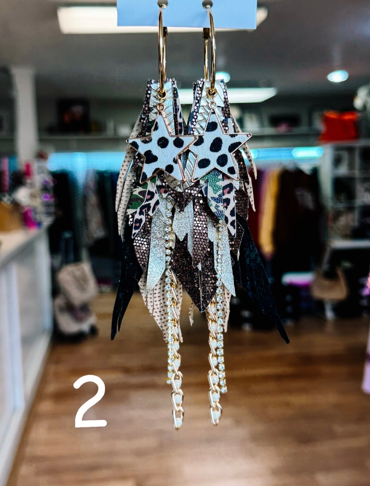 Jak Sprat Feral & Fabulous-Army Camo Collection: Medium Mic Drop Dangles-Jewelry - Earrings-Dear Me Southern Boutique, located in DeRidder, Louisiana