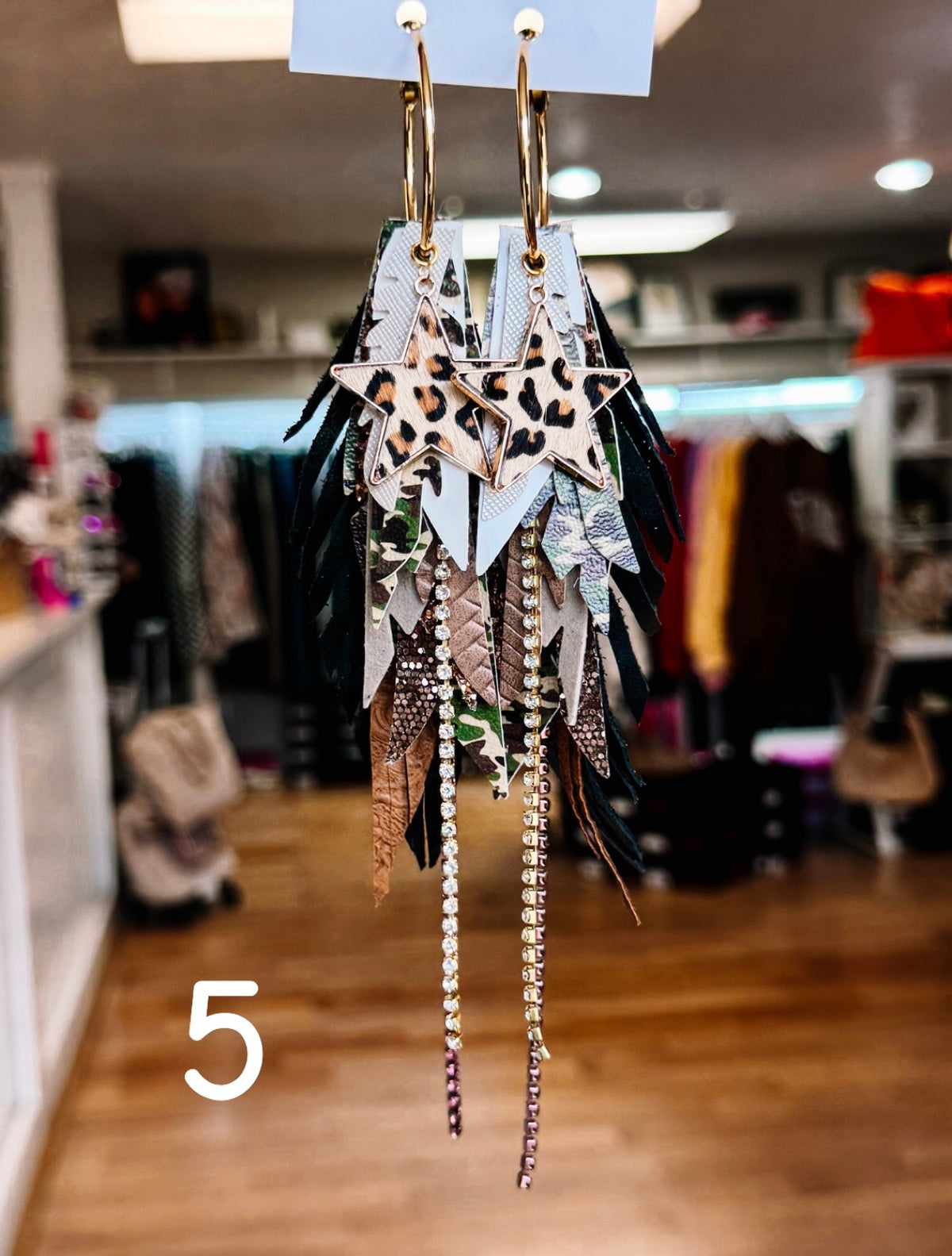 Jak Sprat Feral & Fabulous-Army Camo Collection: Medium Mic Drop Dangles-Jewelry - Earrings-Dear Me Southern Boutique, located in DeRidder, Louisiana