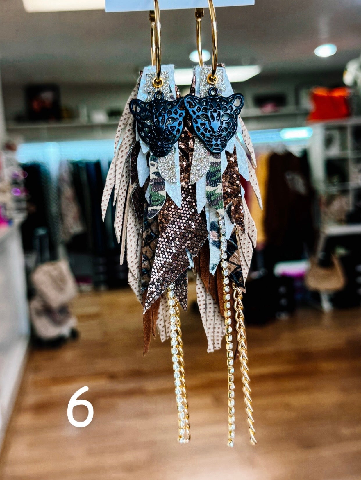 Jak Sprat Feral & Fabulous-Army Camo Collection: Medium Mic Drop Dangles-Jewelry - Earrings-Dear Me Southern Boutique, located in DeRidder, Louisiana