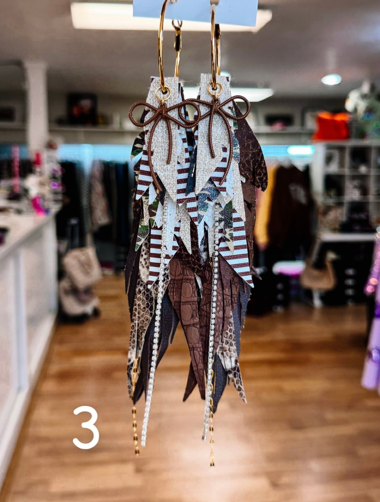 Jak Sprat Feral & Fabulous-Army Camo Collection: Mega Mic Drop Dangles-Jewelry - Earrings-Dear Me Southern Boutique, located in DeRidder, Louisiana