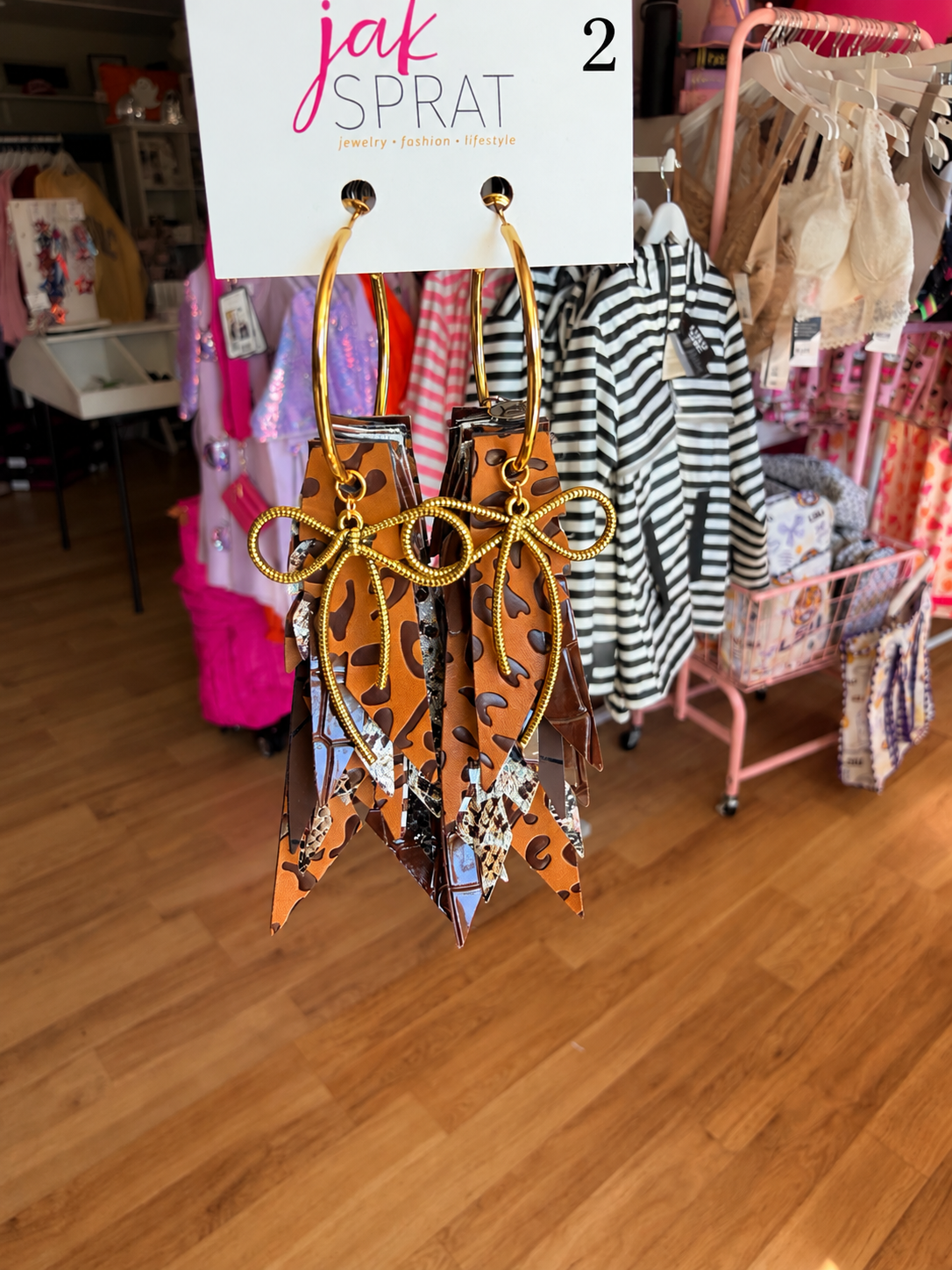 Jak Sprat Feral & Fabulous Collection: Charmed Fabulous Feather Dangles-Jewelry - Earrings-Dear Me Southern Boutique, located in DeRidder, Louisiana